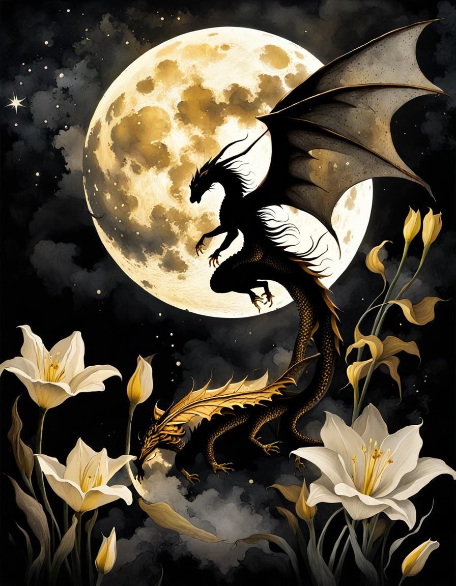 Golden Dragon Landing: Grattage Poster Art