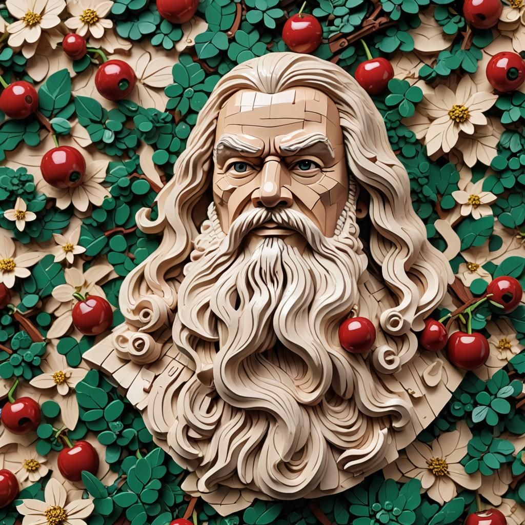 Shakespeare Star Trek Lego Santa in Hyperrealistic Style