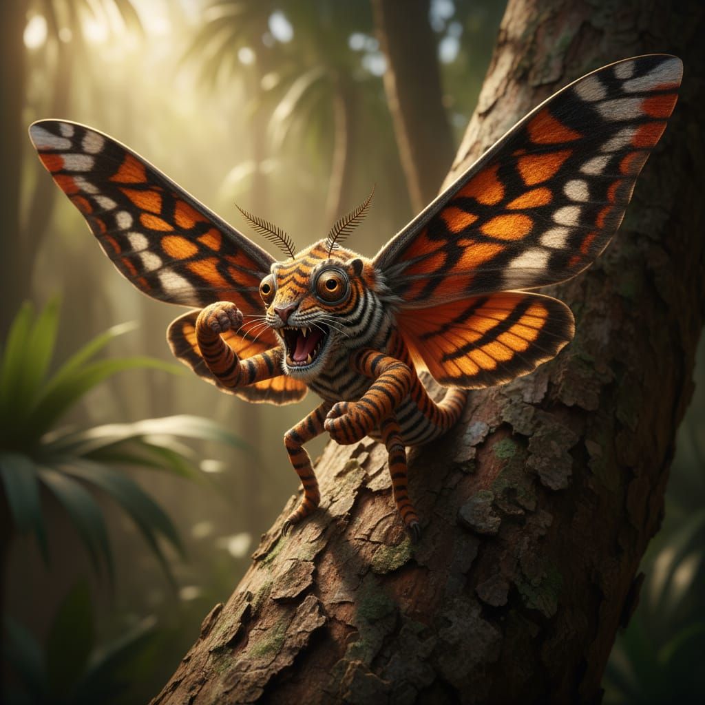 Moth Chameleon Tiger Blending In