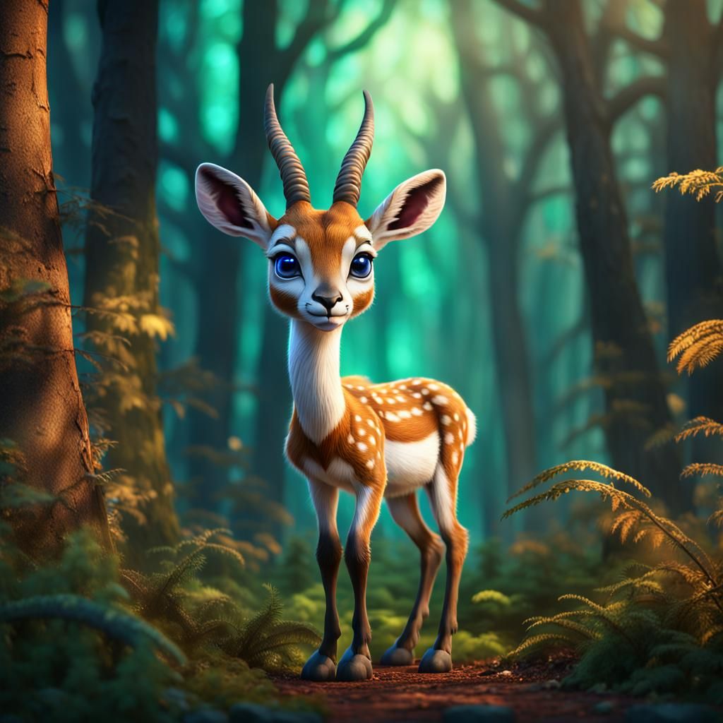 Adorable Gazelle in Forest: Professional Photography