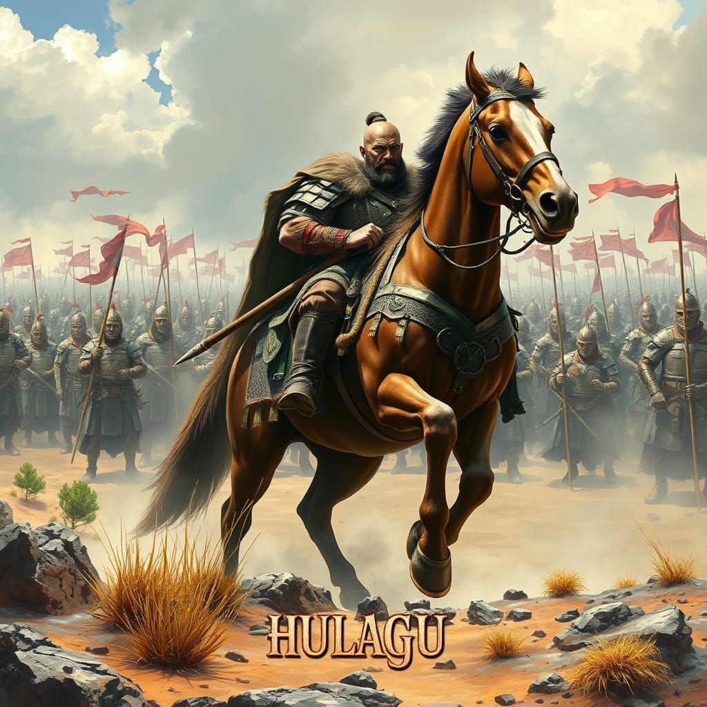 Mongol Warlord Hulagu Reviews His Army in a Brooding, High-F...