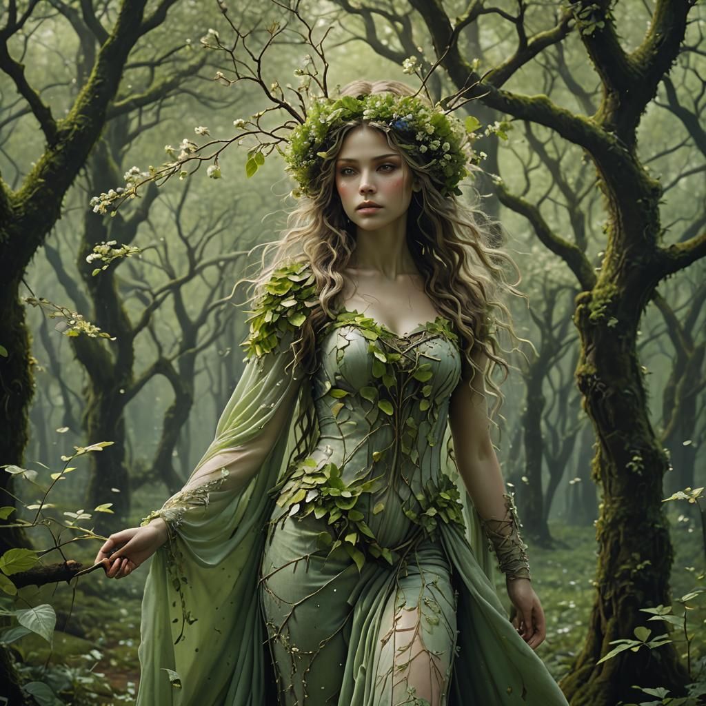 Enchanted Forest Dryad in Spring Paradise