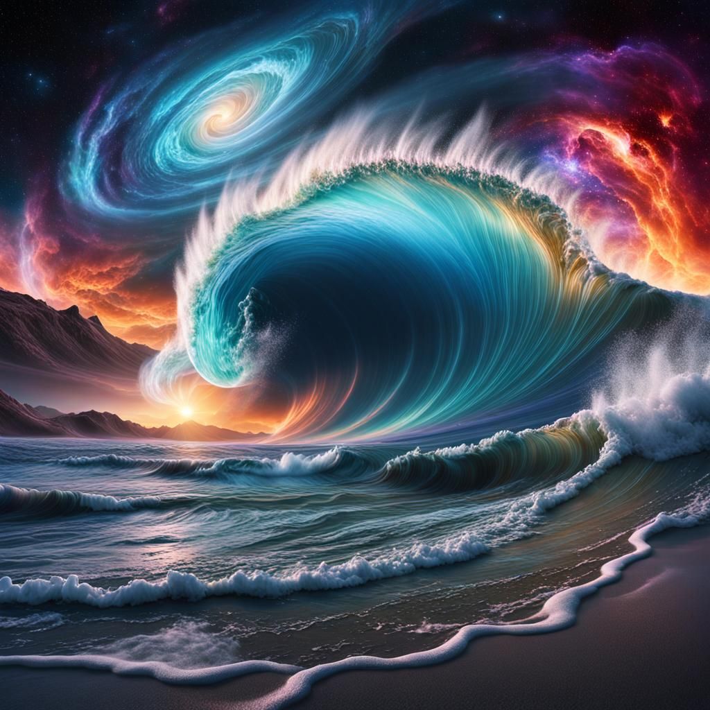 Cosmic Tidal Wave in Surreal Style