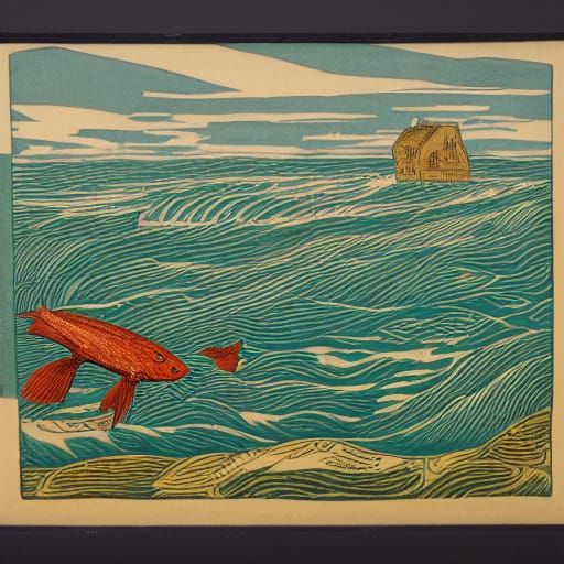 Welsh-Japanese woodrprint