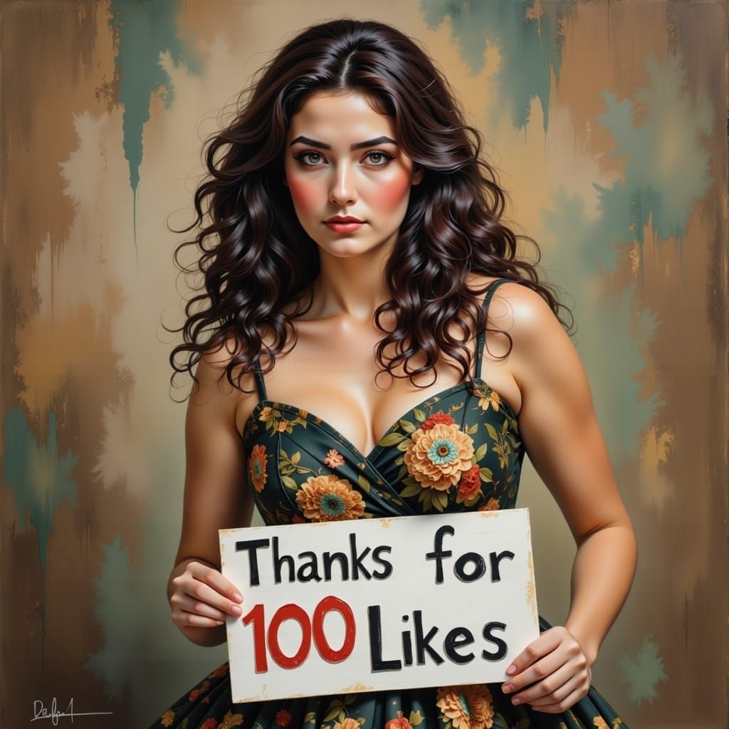 Beautiful Woman Holding Thank You Sign Portrait