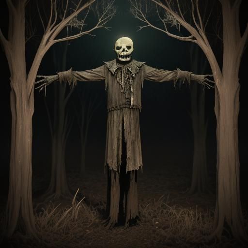 Creepy Scarecrow Monster in Gothic Horror Photography