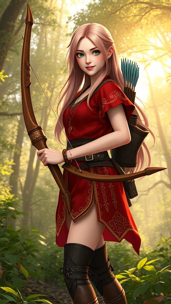 Fantasy Maiden in Ancient Forest Glade
