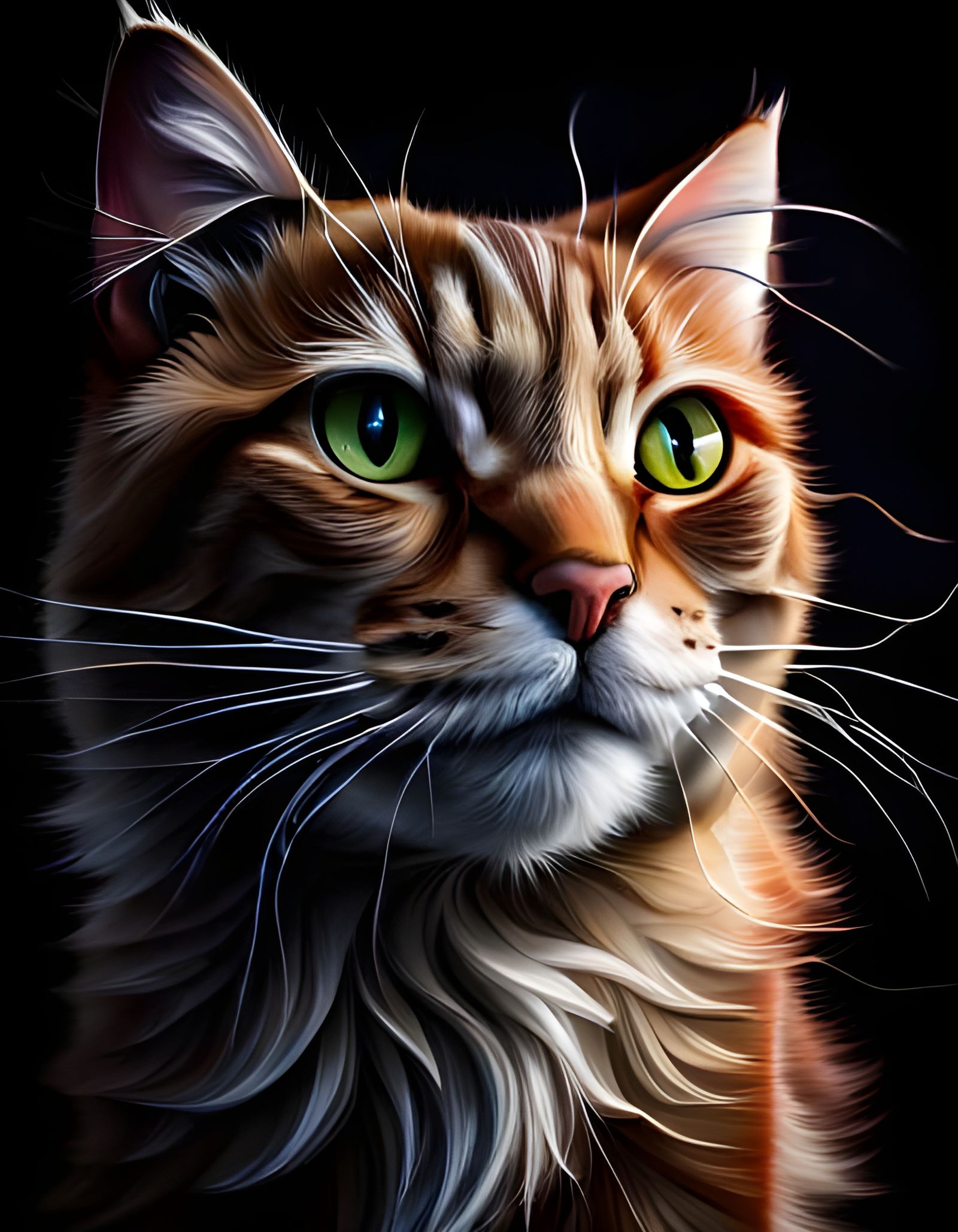 Hyperrealistic Cat Portrait in Sharp Focus
