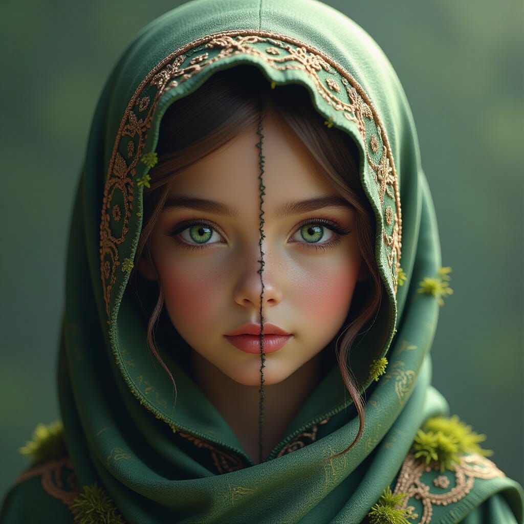 Dual Alien Woman Portrait in Hyperrealistic Style