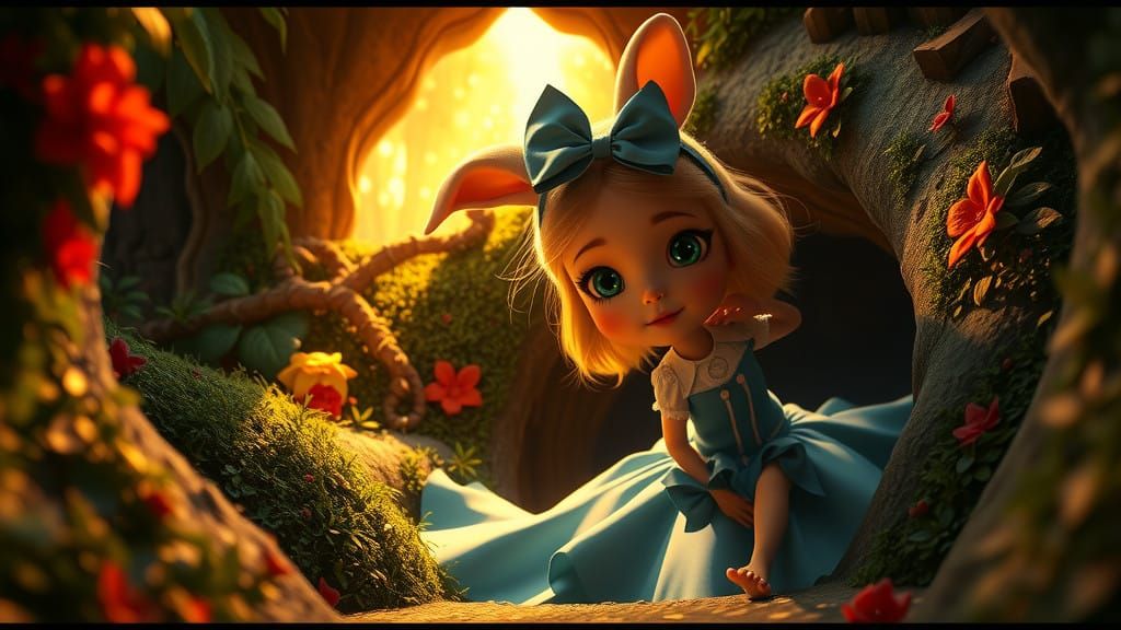 Ethereal Wonderland Scene in Vintage Film Style