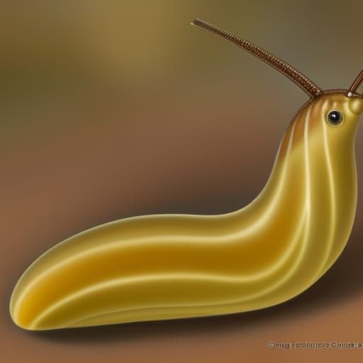 Banana Slug in Autumn Leaves, Watercolor Art