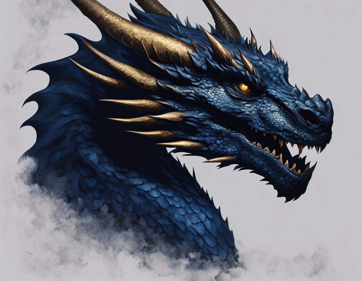 Hyper-Realistic Dragon Portrait in Dark Cave