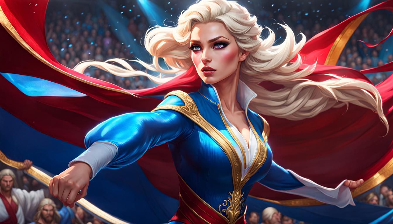 Queen Elsa is looking as though she means business in the wr...