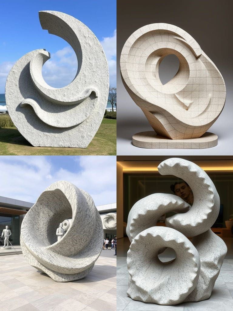 Surreal Wave Formations in Abstract Stone