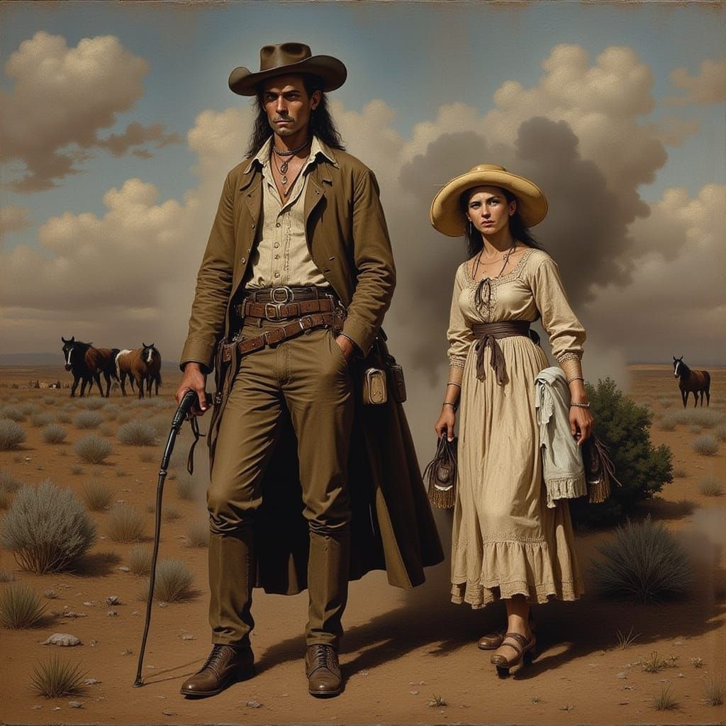 Traveling Actor's First Words from a Script in Old West Styl...