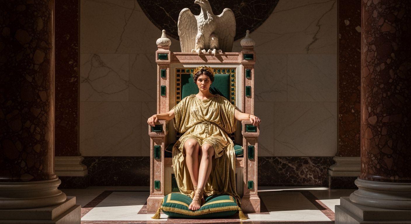 Empress Messalina on a Pink Marble Throne