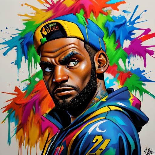 LeBron James Graffiti Art in Street Style