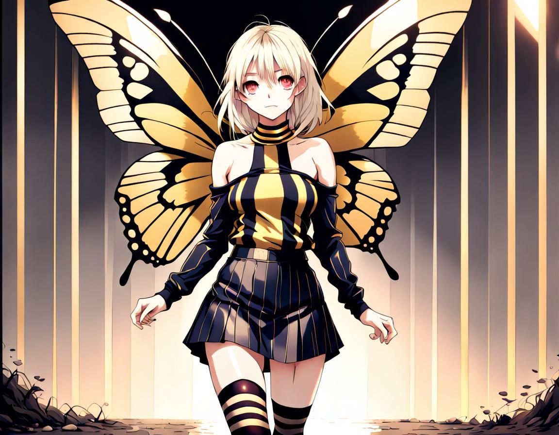 Anime Butterfly Hybrid in Black and Gold