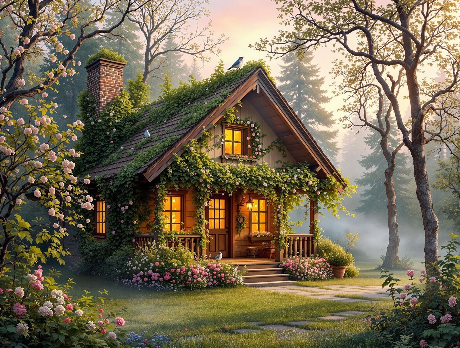 Serene, Cozy Cabin Home Nestled Among Lush Greenery