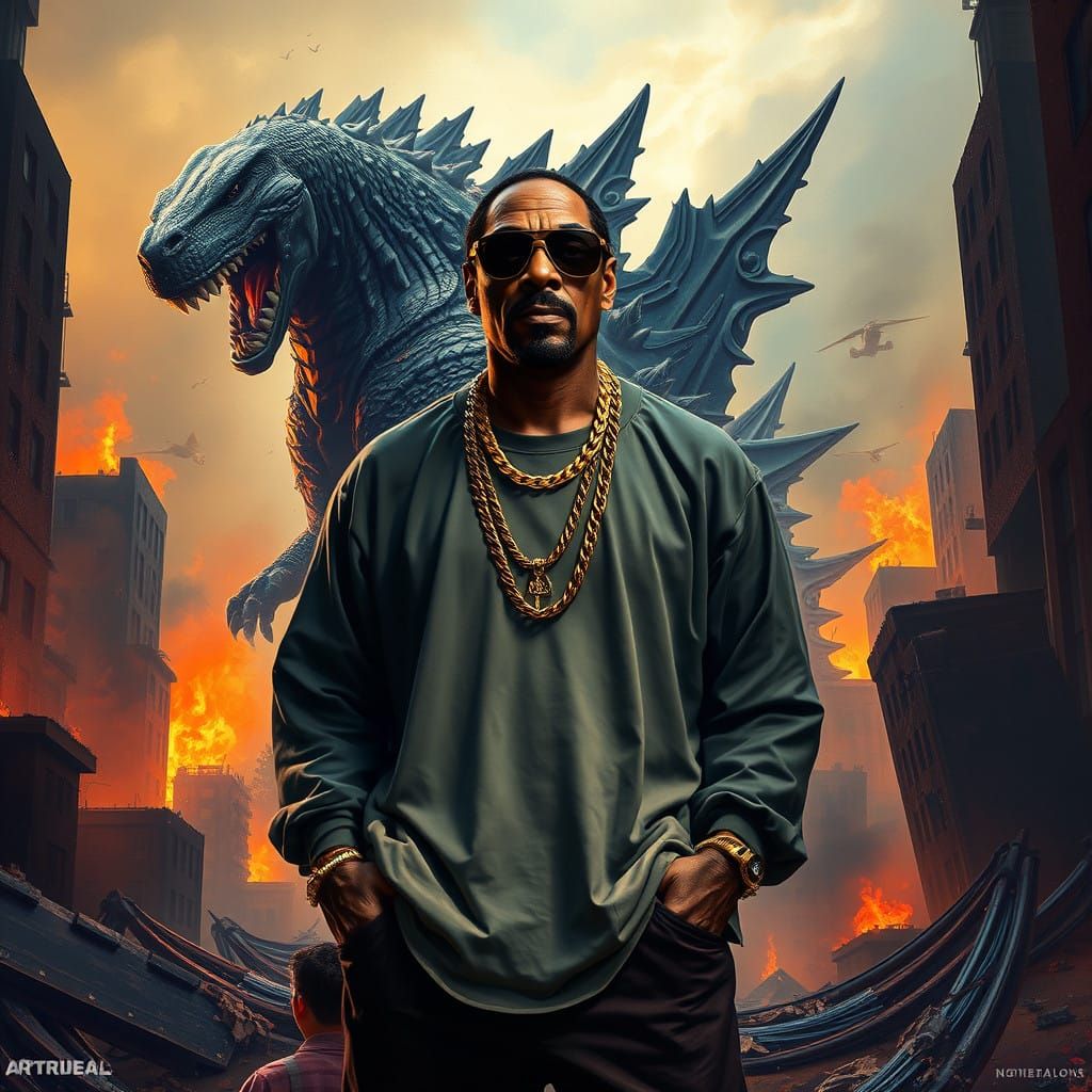 Snoop Dogg Standing Tall Amidst Godzilla's Rise