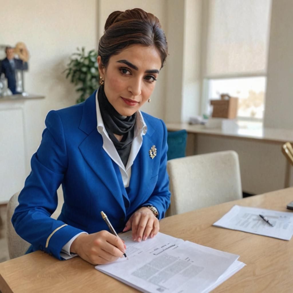 Elegant Iranian Woman in Business Attire