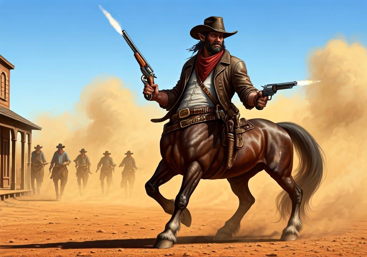 Cowboy Centaur Showdown at the OK Corral