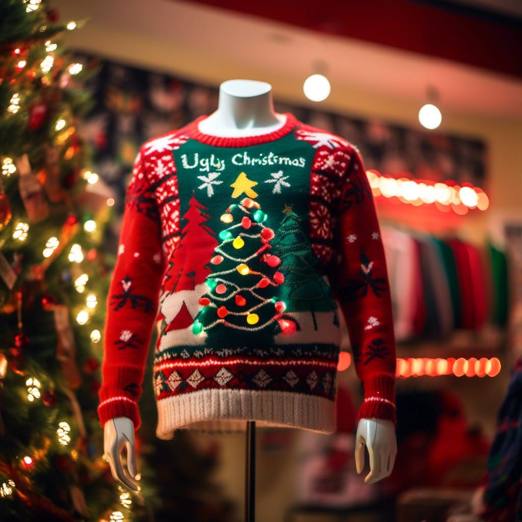 Festive Light-Up Christmas Tree Ugly Sweater