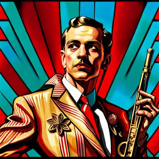 Fashion Model in Geometric Pop Art Style