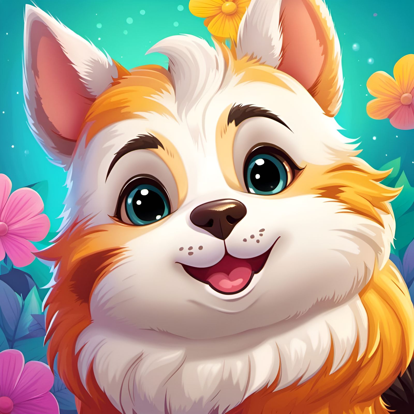 Cute Chibi Animal Cartoon Portrait