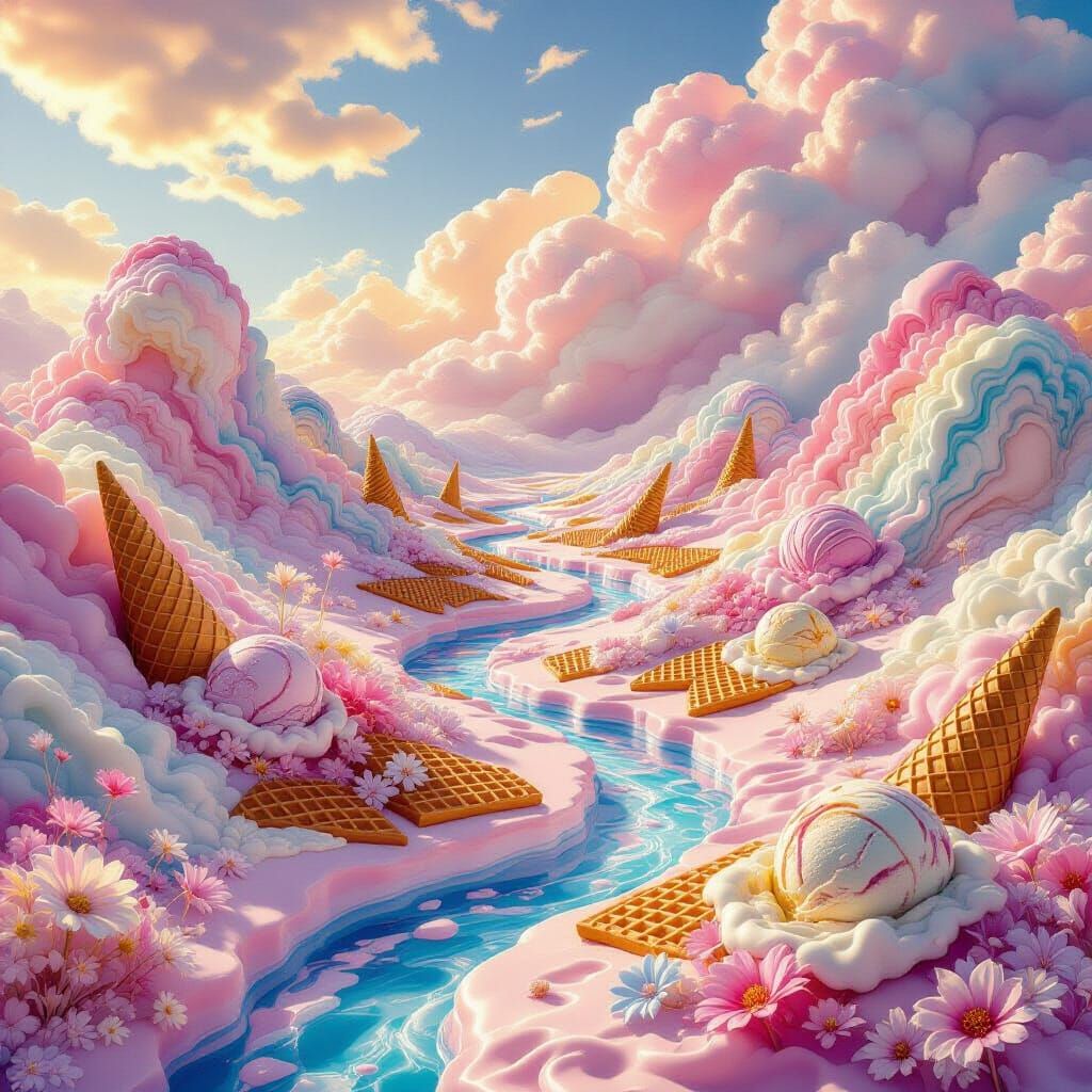 Edible Dreamscape: Ice Cream Mountains, Fudge Rivers, Waffle...