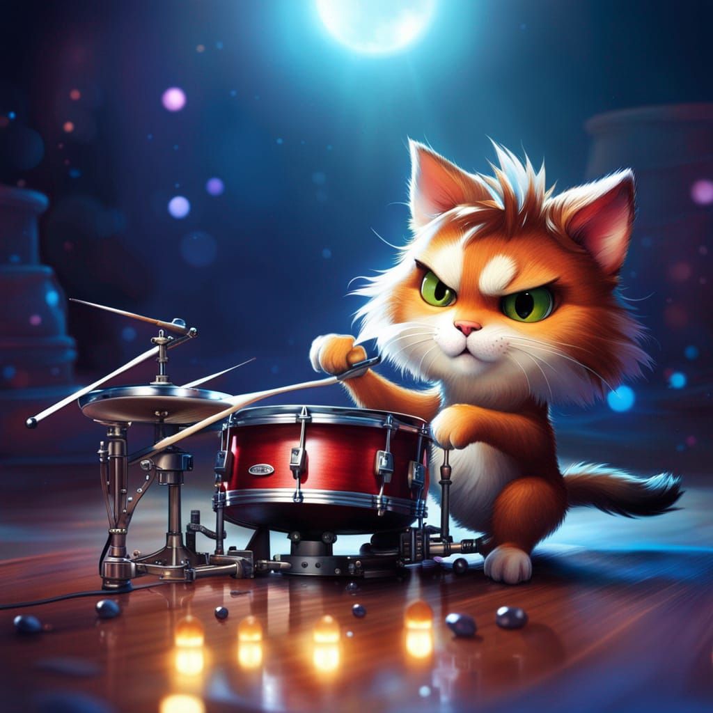 Chibi Cat Drummer's Epic Rock Solo