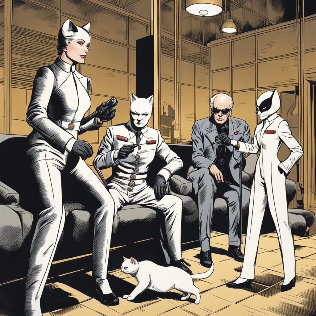 Catwoman and Blofeld: A Digital Art Scene