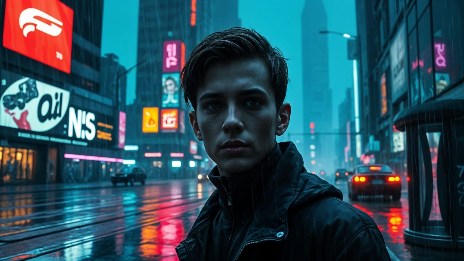 Believer in Neon Cyberpunk Style