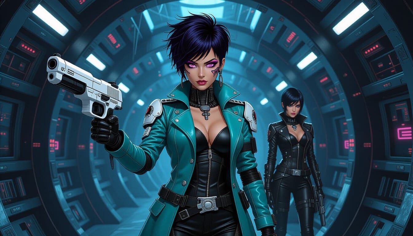 Biomechanical Pirate in HR Giger Starship Hall