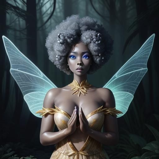 Magical Forest Meditation: Hyperrealistic Woman with Biolumi...
