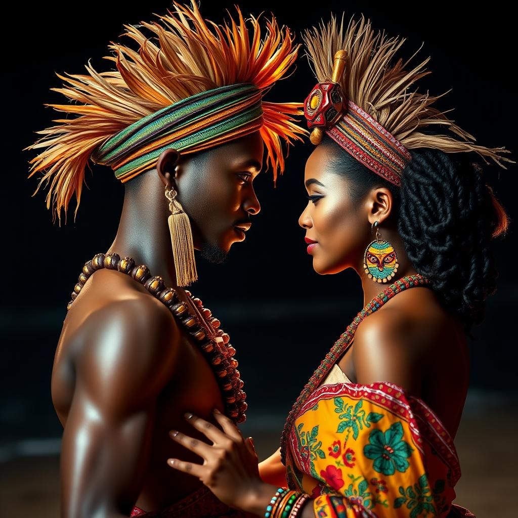 Vibrant Portrait of Malagasy Dancers in Traditional Costume