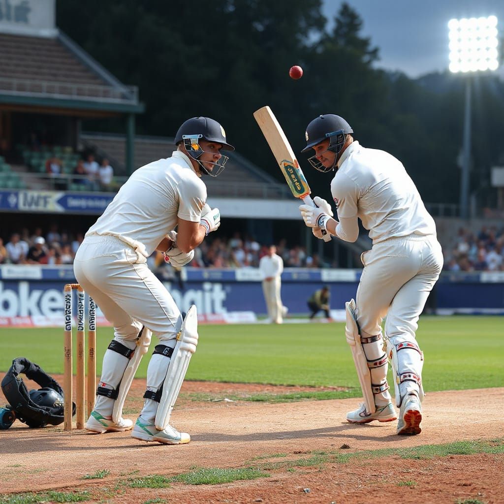 Cricket Match Action Shot