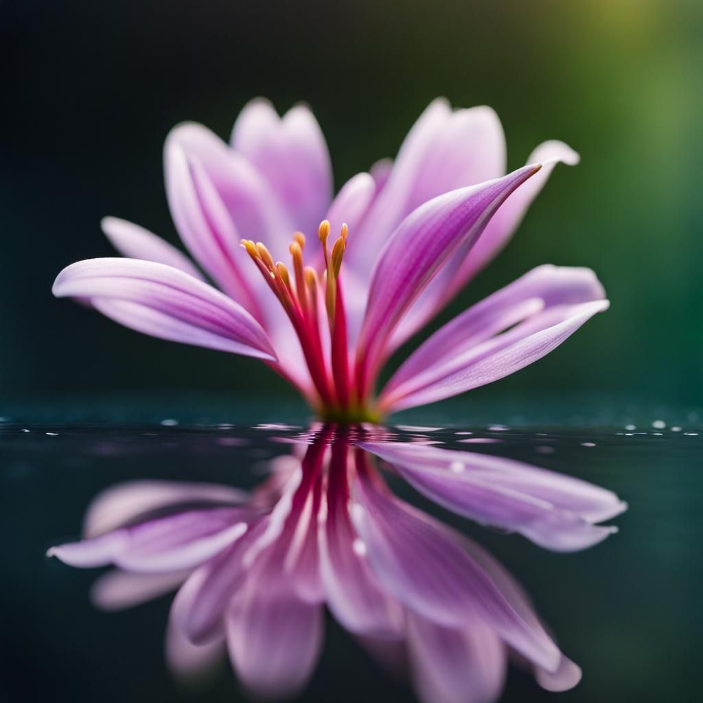 Underwater Flower with Color Diffusion: Macrophotography