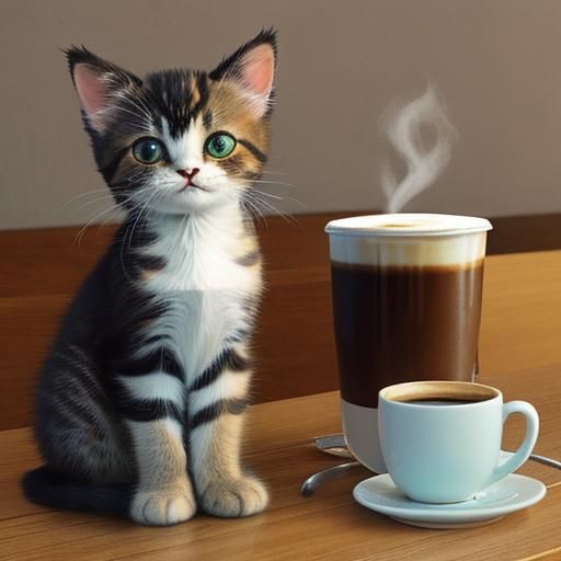 Caffeinated Kitten's Adorable Coffee Craving