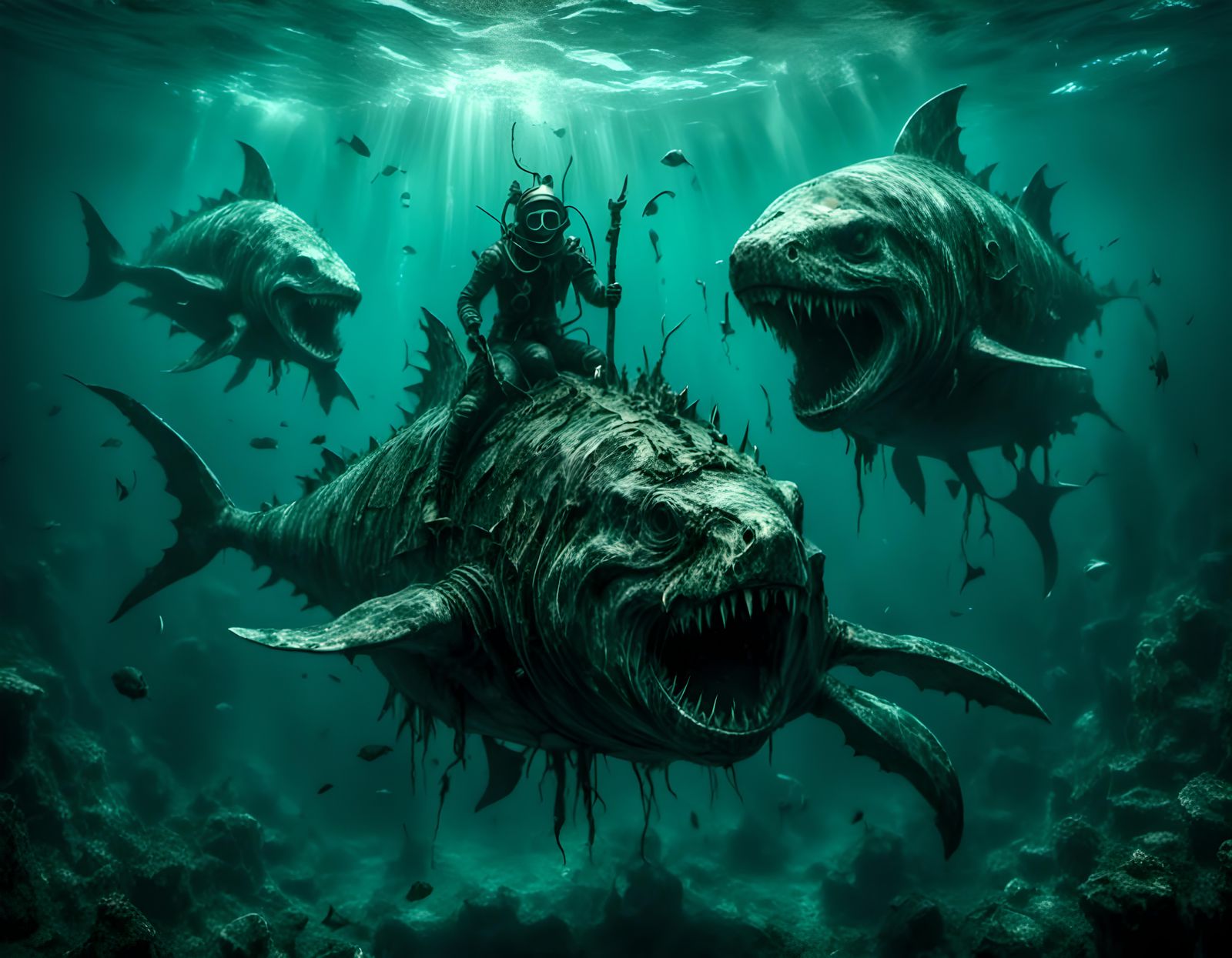 Dystopian Cowboy Couple in Neo-Primitivism Style