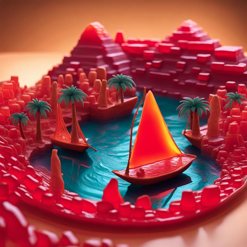 Ancient Egyptian Jello Diorama on the Nile