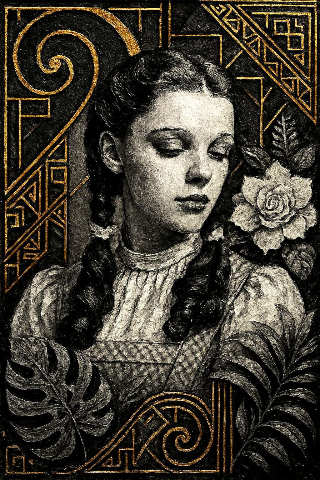 Dorothy in Art Deco Style with Floral Elements