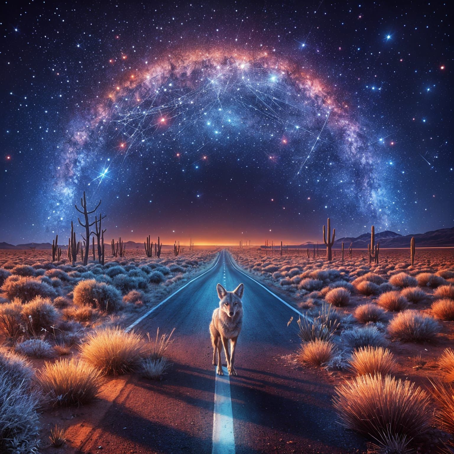 Coyote Pup's Night Journey in Arizona