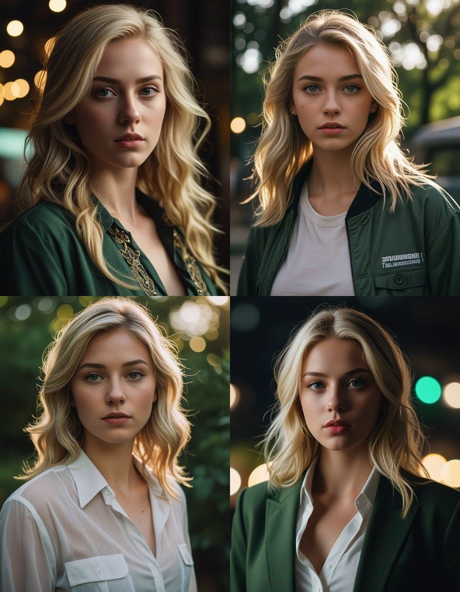 Ethereal Blonde Goddess in Cinematic Splendor