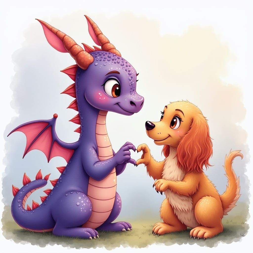 Tender Watercolor Heart Shared by Purple Dragon and Orange C...