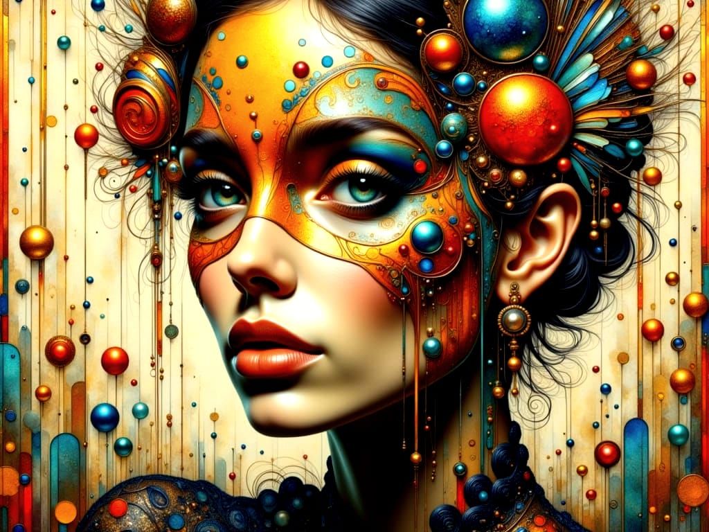 Colorful Abstract Portrait of a Woman