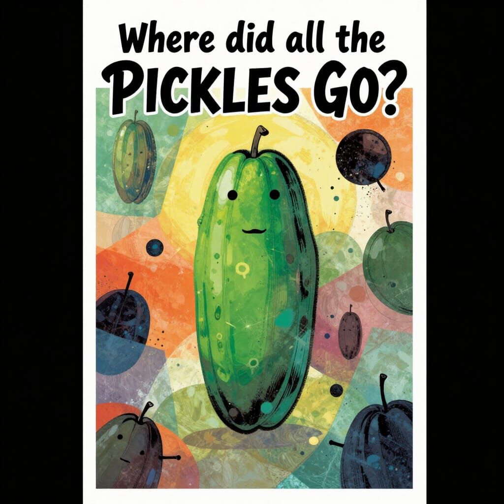 Abstract Surrealist Comic Cover: Where Did All the Pickles G...