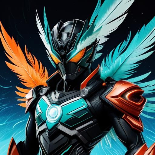 Kamen Rider W Peacock-Phoenix Hybrid Transformation