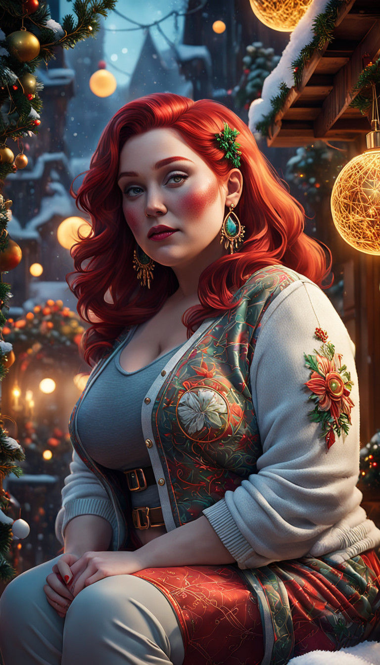 Fantastical Christmas Spirit in Vibrant, Mystical Costume