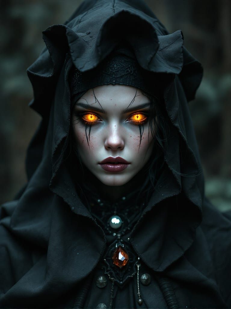 Enchanting Witch in Gothic Laboratory